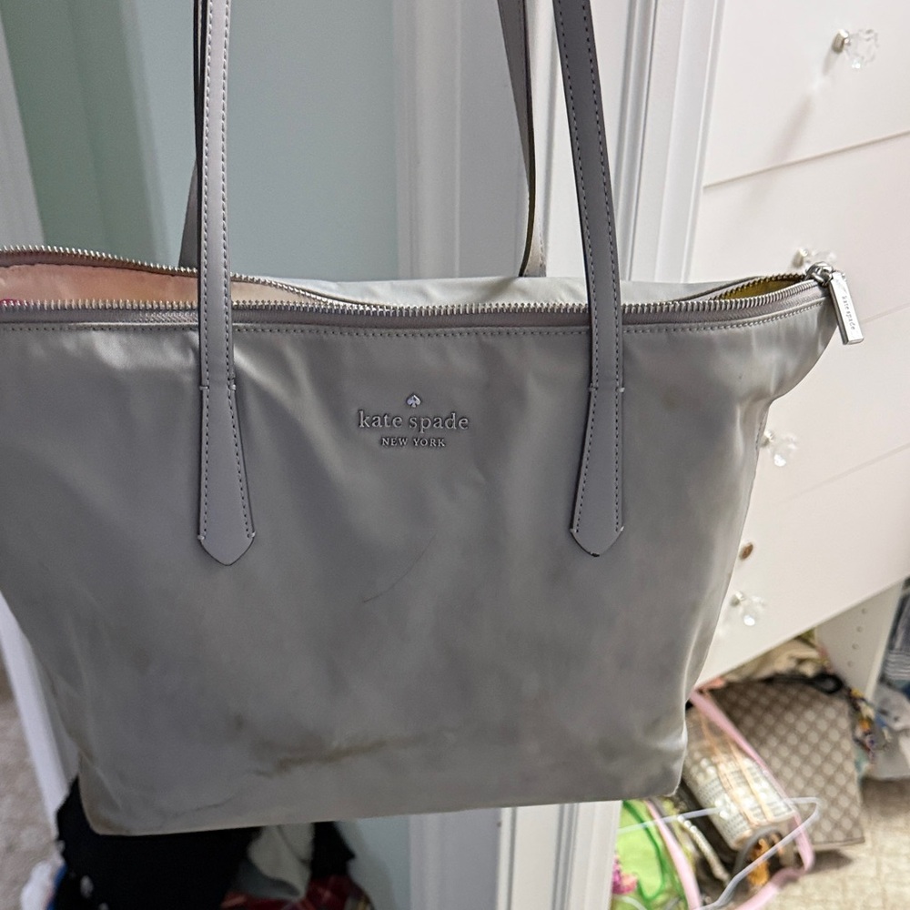 Kate Spade Light Gray Tote Bag